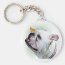 Dog and Butterfly Key Chain