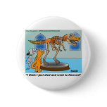 Dog And Cat  In Museum See Dinosaur Skeleton buttons