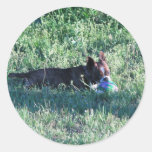 dog at play sticker
