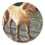 DOG AT WATER'S EDGE STICKER