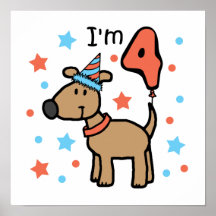 Dog Birthday Four Print