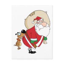Dog Biting A Santa Claus Postcard