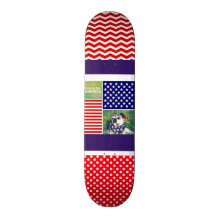 Dog Bless America Patriotic Skateboard Deck