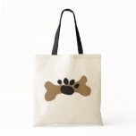 Dog Bone & Paw Print Tote Bag