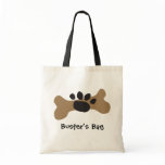 Dog Bone & Paw Print Tote Bags