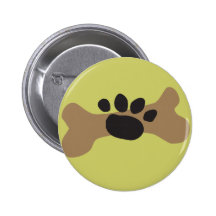 Dog Bone & Paw Print Buttons