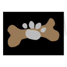 Dog Bone & Paw Print Greeting Cards