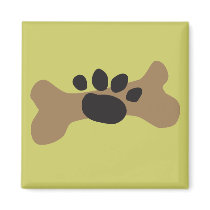 Dog Bone & Paw Print Fridge Magnets