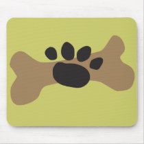 Dog Bone & Paw Print Mousepad