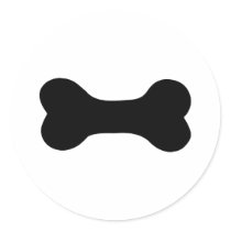 dog bone round sticker