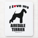 "DOG BREED" - AIREDALE TERRIER - "I LOVE MY AIREDA mousepads