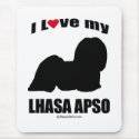 "DOG BREED" - LHASA APSO - "I LOVE MY LHASA APSO" mousepads