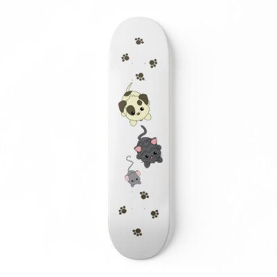 Dog Cat, Mouse Custom Skate Board by candystore