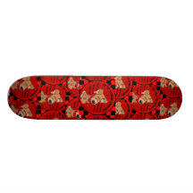 Dog Chequered Board Collage Skate Board Decks