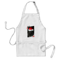Dog Christmas hat on nose, black lab mix canine Apron