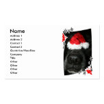 Dog Christmas hat on nose, black lab mix canine Business Card