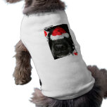 Dog Christmas hat on nose, black lab mix canine pet clothing