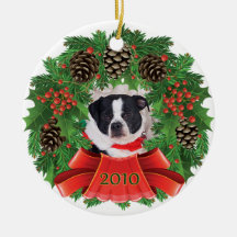 Dog Christmas Holiday Wreath Ornament