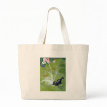 Dog Drinking from Garden Hose Tote Bags