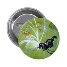 Dog Drinking from Garden Hose Button