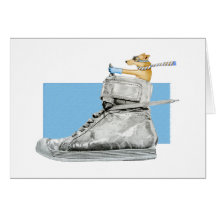 Dog Driving a Shoe Card