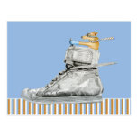 Dog Driving a Shoe striped Postcard