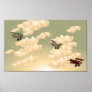 Dog Fight Sepia Poster