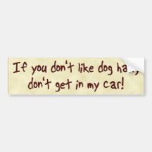 Dog Hair Bumper Sticker