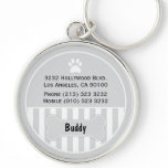 Dog ID Tag Grey Keychain