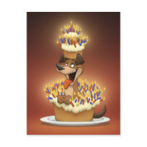 Dog in a Cake Postcard