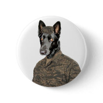 Dog In Uniform Pinback Buttons