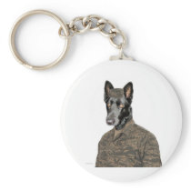 Dog In Uniform Key Chains