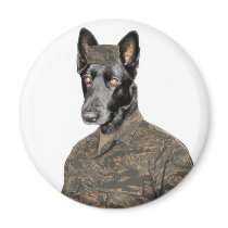 Dog In Uniform Magnets