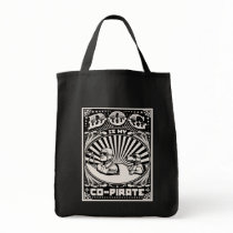 Dog is My Co-Pirate Canvas Bags