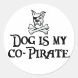 Dog is my Co-Pirate Round Sticker