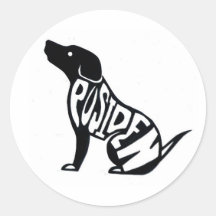 Dog Logo Blk Stickers