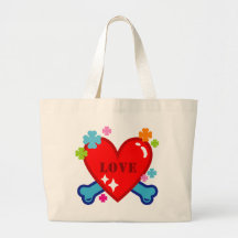 Dog Lover – Love in Heart Tote Bags