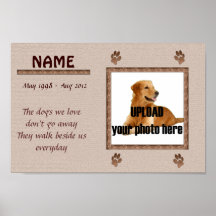 Dog Memorial Print - Brown Tones