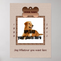 Dog Memorial Print - Brown Tones