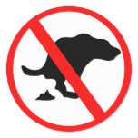 DOG NO  POOP ROAD SIGN stickers