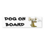 DOG ON BOARD BUMPER STICKERS