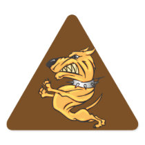 Dog On The Attack Triangle Sticker