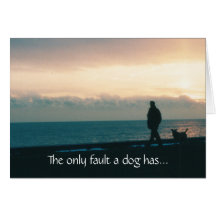 Dog On The Beach Sympathy Card