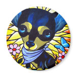 DOG PAINTING ART CHIHUAHUA - MULTI magnets