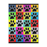 dog paw coloured postcards