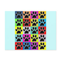 dog paw coloured