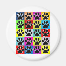 dog paw coloured refrigerator magnet
