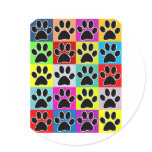 dog paw coloured stickers
