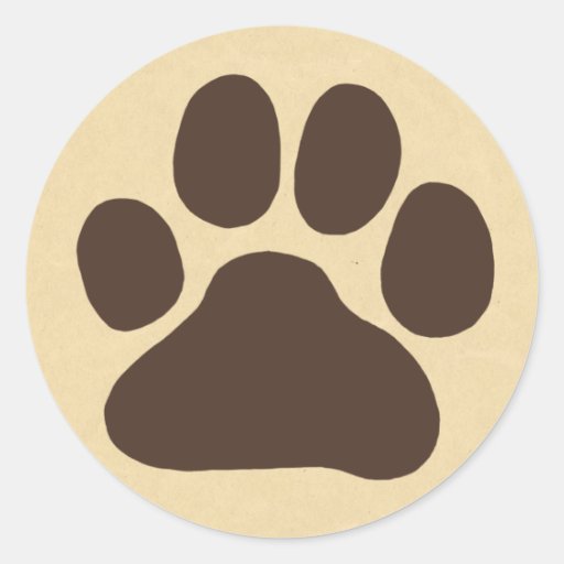 Dog Paw Print Round Sticker Zazzle