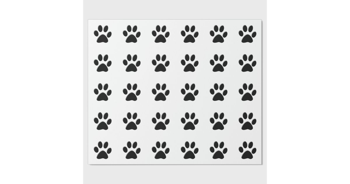 DOG PAW PRINT WRAPPING PAPER Zazzle